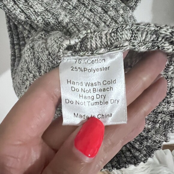 Mod Ref Gray Ribbed Sweater Dress Size S Long Sleeve Casual Heathered Modern - Picture 5 of 8